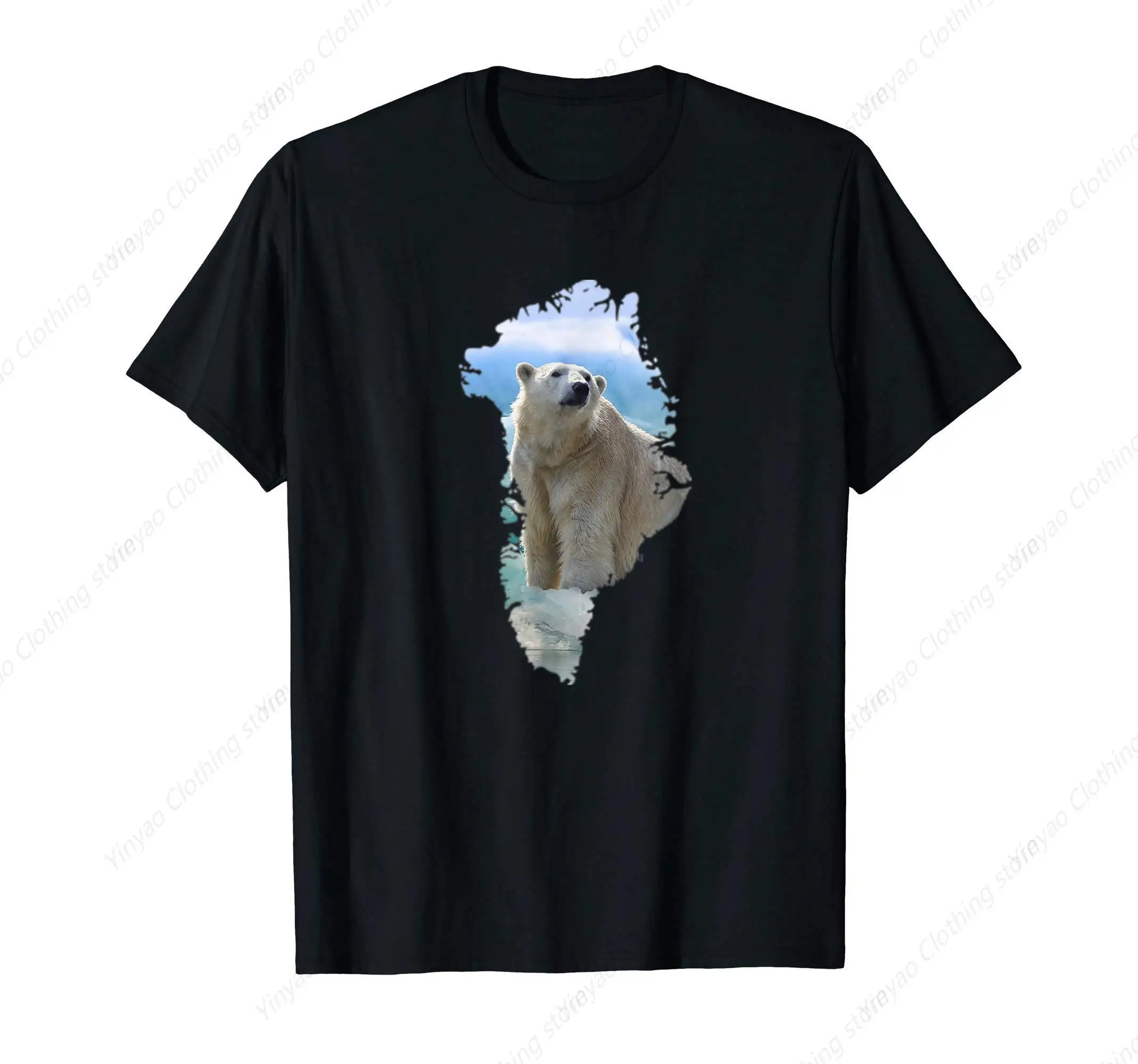 Greenland polar bear T-shirt for men and women fashionable daily casual loose short sleeved cotton T-shirts 
Greenland polar bear T-shirt for men and women fashionable daily casual loose short sleeved cotton T-shirts
