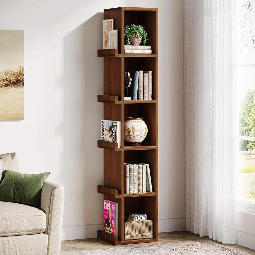 70.9 5-Tier Slim Bookshelf with Side Storage, Ideal for Small Spaces, Home & Office
70.9 5-Tier Slim Bookshelf with Side Storage, Ideal for Small Spaces, Home & Office