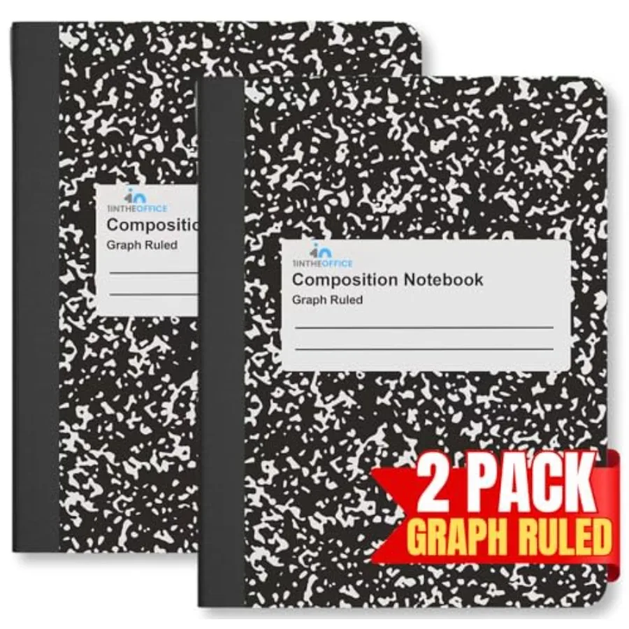 Graph Paper Composition Notebook, Graph Ruled notebook, Quad Ruled Composition Notebook, 80 Sheets, 7.5" x 9.75", Black, 2 Pack
Graph Paper Composition Notebook, Graph Ruled notebook, Quad Ruled Composition Notebook, 80 Sheets, 7.5" x 9.75", Black, 2 Pack