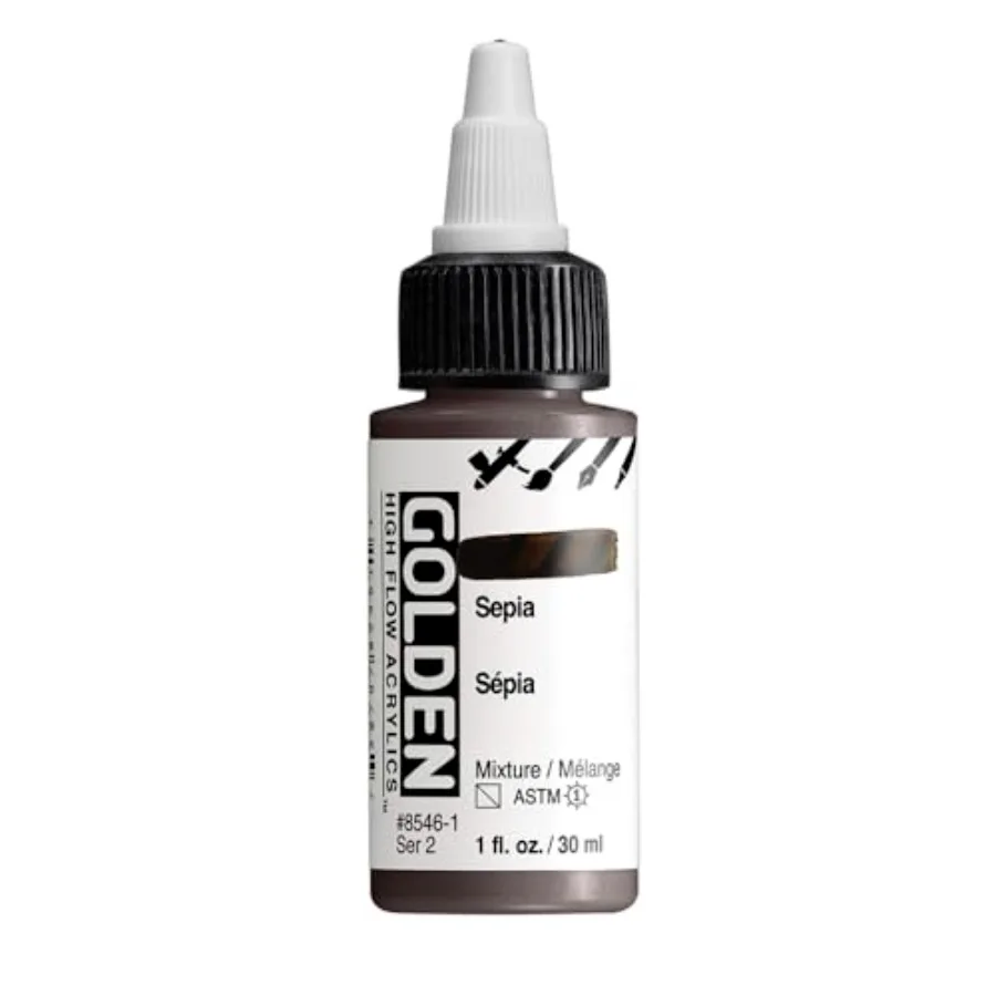 High Flow Acrylics, Sepia, 1 fl. oz. Bottle, Professional Acrylic Paint, Semi-Transparent
High Flow Acrylics, Sepia, 1 fl. oz. Bottle, Professional Acrylic Paint, Semi-Transparent
