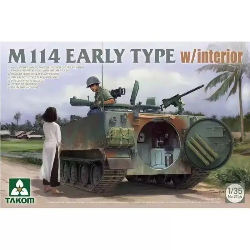 Assembly model Takom 2154 1/35 Scale M114 Early & Late Production (2-in-1) w/Interior model
Assembly model Takom 2154 1/35 Scale M114 Early & Late Production (2-in-1) w/Interior model