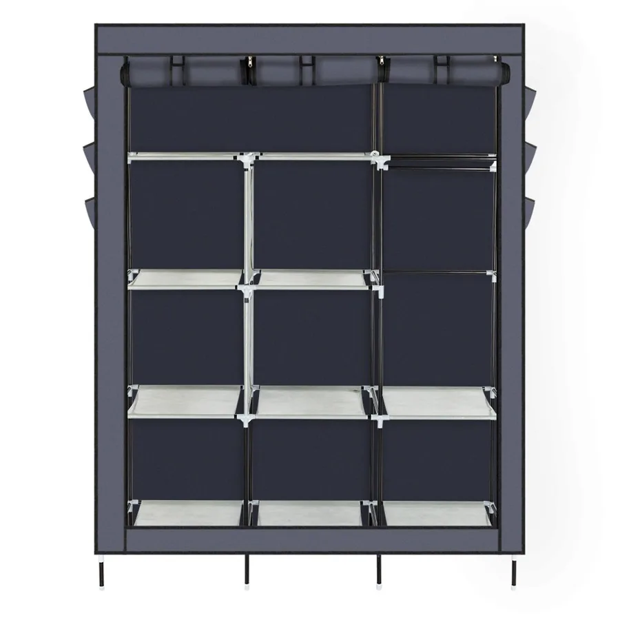 69 HighLeg NonWoven Fabric Assembled Cloth Wardrobe Gray Simple Closet Shelves; Closet Storage Organizer; Extra Strong and Dura
69 HighLeg NonWoven Fabric Assembled Cloth Wardrobe Gray Simple Closet Shelves; Closet Storage Organizer; Extra Strong and Dura
