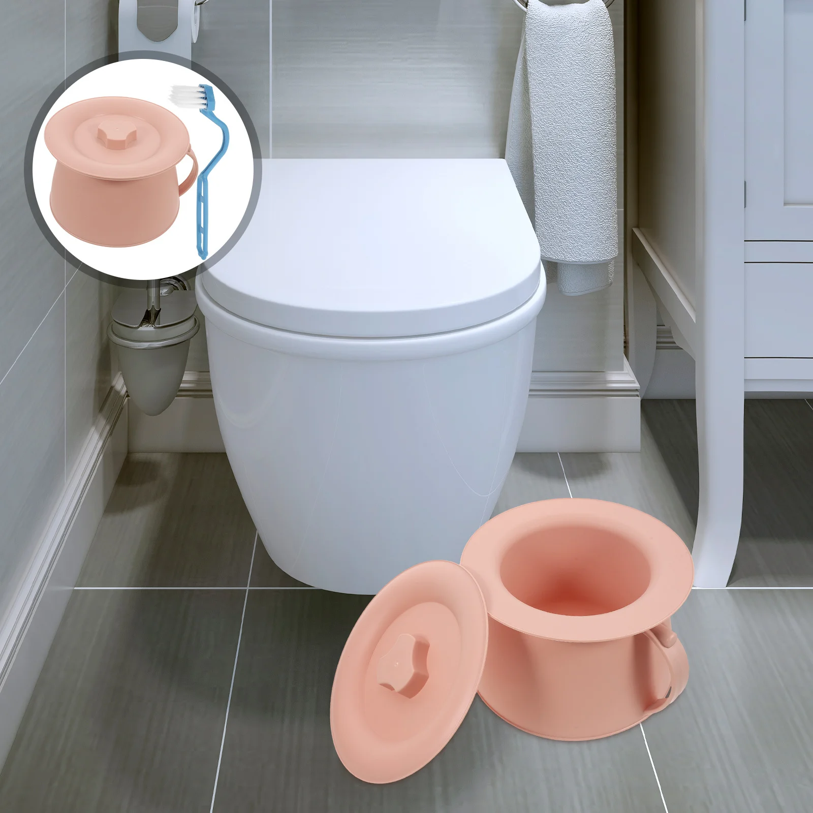 Bedside Chamber Pot Portable Toilet Lid Cleaning Brush Urinal Plastic Spittoon Night Adult Elderly Women Patient Use Comfortable
Bedside Chamber Pot Portable Toilet Lid Cleaning Brush Urinal Plastic Spittoon Night Adult Elderly Women Patient Use Comfortable