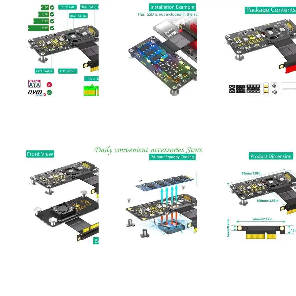 97QB NGFF M.2 M Slot NVME SSDs to PCIExpress PCIE3.0 4X Converters Adapter Card with Fast Speed Extension Cable
97QB NGFF M.2 M Slot NVME SSDs to PCIExpress PCIE3.0 4X Converters Adapter Card with Fast Speed Extension Cable