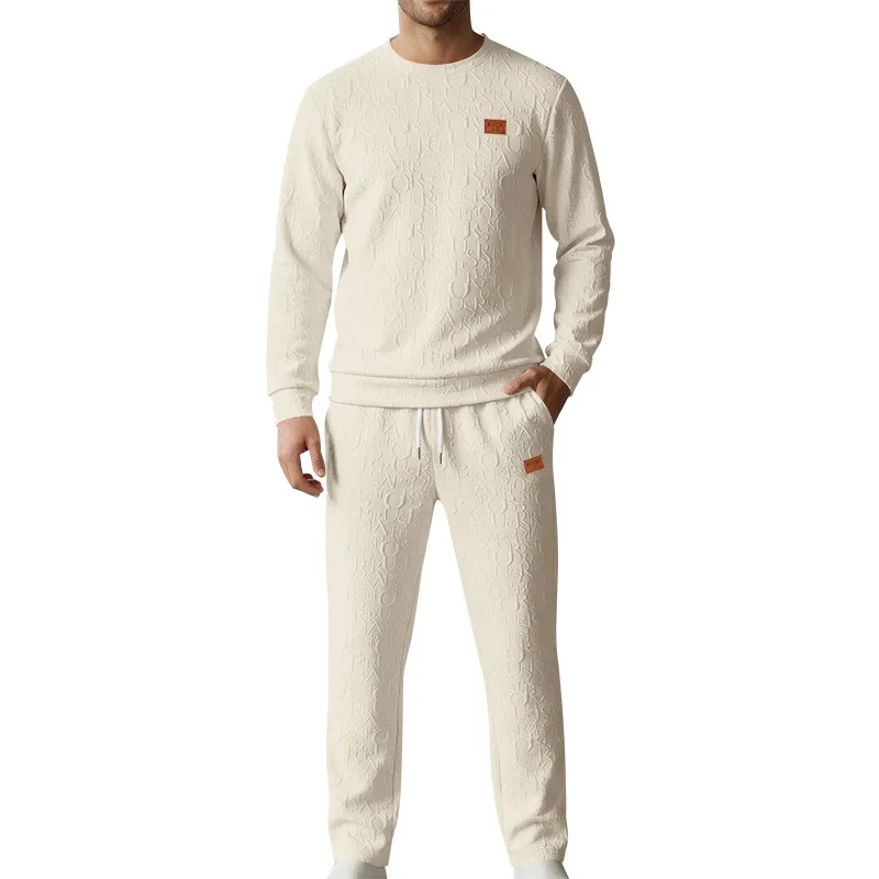 American heavy spring and autumn men's casual texture pattern letter labeling loose high street sweater trousers suit men
American heavy spring and autumn men's casual texture pattern letter labeling loose high street sweater trousers suit men
