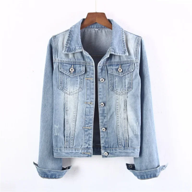 Korean Slim Short Denim Jacket Spring Women Vintage Blue Dark Blue Light Blue Lapel Long Sleeve Jeans Jacket Female Basic Coat
Korean Slim Short Denim Jacket Spring Women Vintage Blue Dark Blue Light Blue Lapel Long Sleeve Jeans Jacket Female Basic Coat