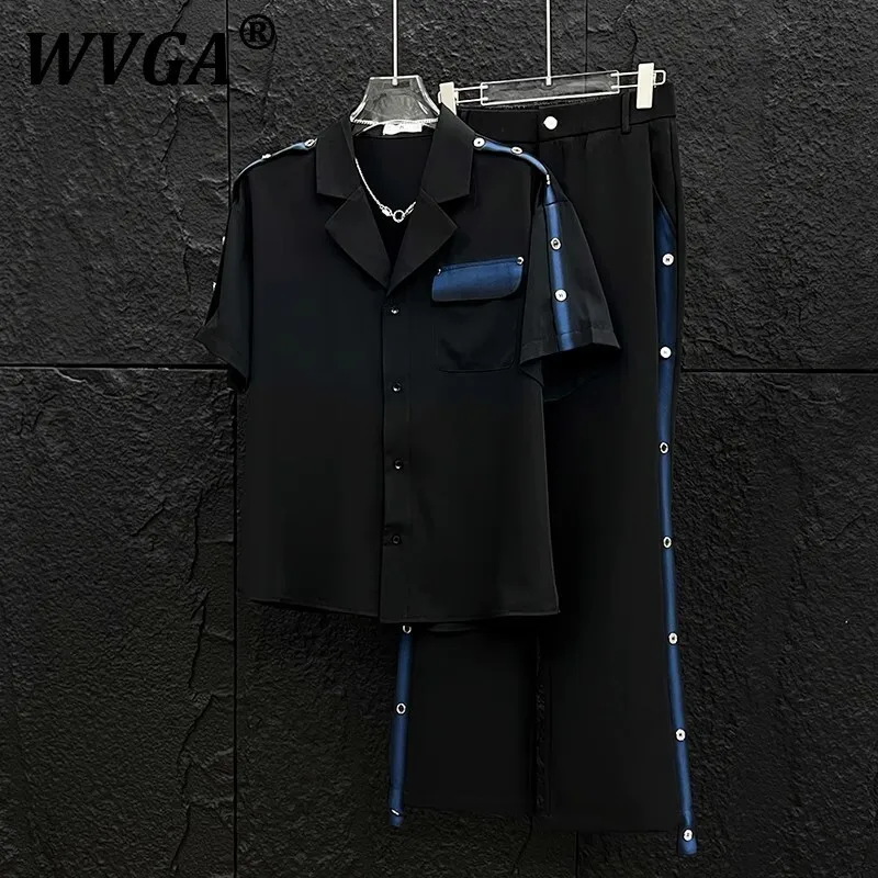 WVGA Spring Summer New Men Tide Multi-Button Short Sleeve Shirts Stylish Casual Spray-Painted Straight Pants Two-piece Set W7587
WVGA Spring Summer New Men Tide Multi-Button Short Sleeve Shirts Stylish Casual Spray-Painted Straight Pants Two-piece Set W7587