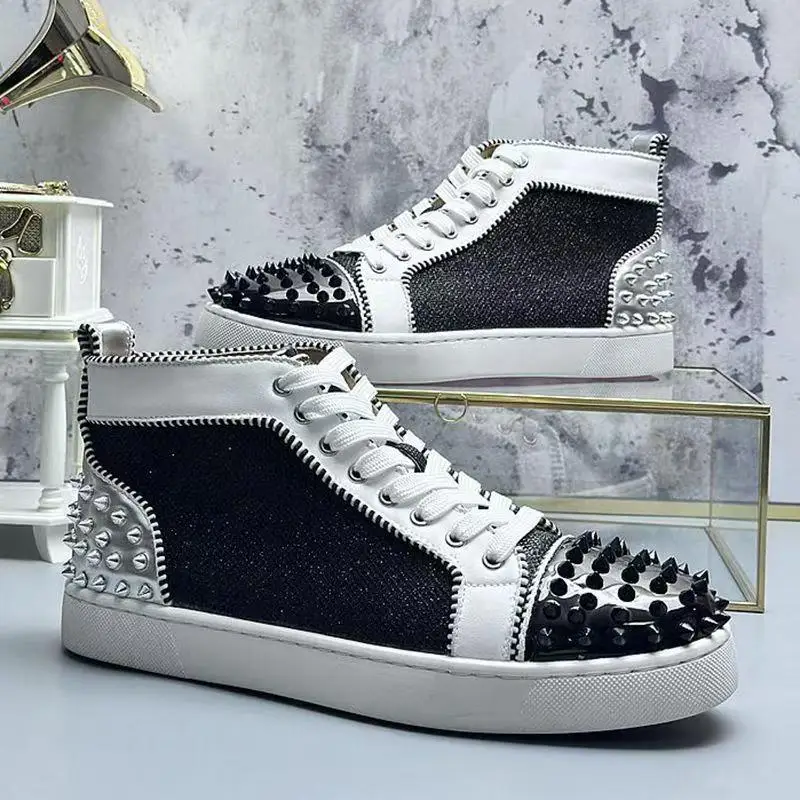 italian brand designer rivets boots for men fashion breathable studded shoes flats platform spikes boot stage nightclub footwear
italian brand designer rivets boots for men fashion breathable studded shoes flats platform spikes boot stage nightclub footwear