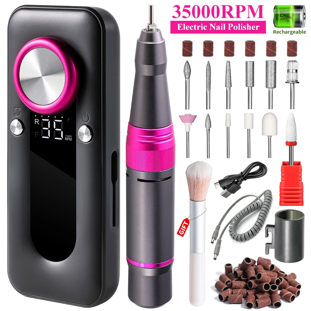 35000RPM Professional Electric Nail File Rechargeable Electric Nail Drill Low Noise Nail Sander File for Manicure Salon Tool
35000RPM Professional Electric Nail File Rechargeable Electric Nail Drill Low Noise Nail Sander File for Manicure Salon Tool