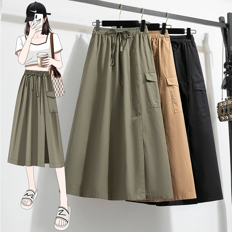Trendy Japanese Workwear Midi Skirt High Waist A-Line Design Small Open Split Mid-Length Women's plus Size Skirts
Trendy Japanese Workwear Midi Skirt High Waist A-Line Design Small Open Split Mid-Length Women's plus Size Skirts