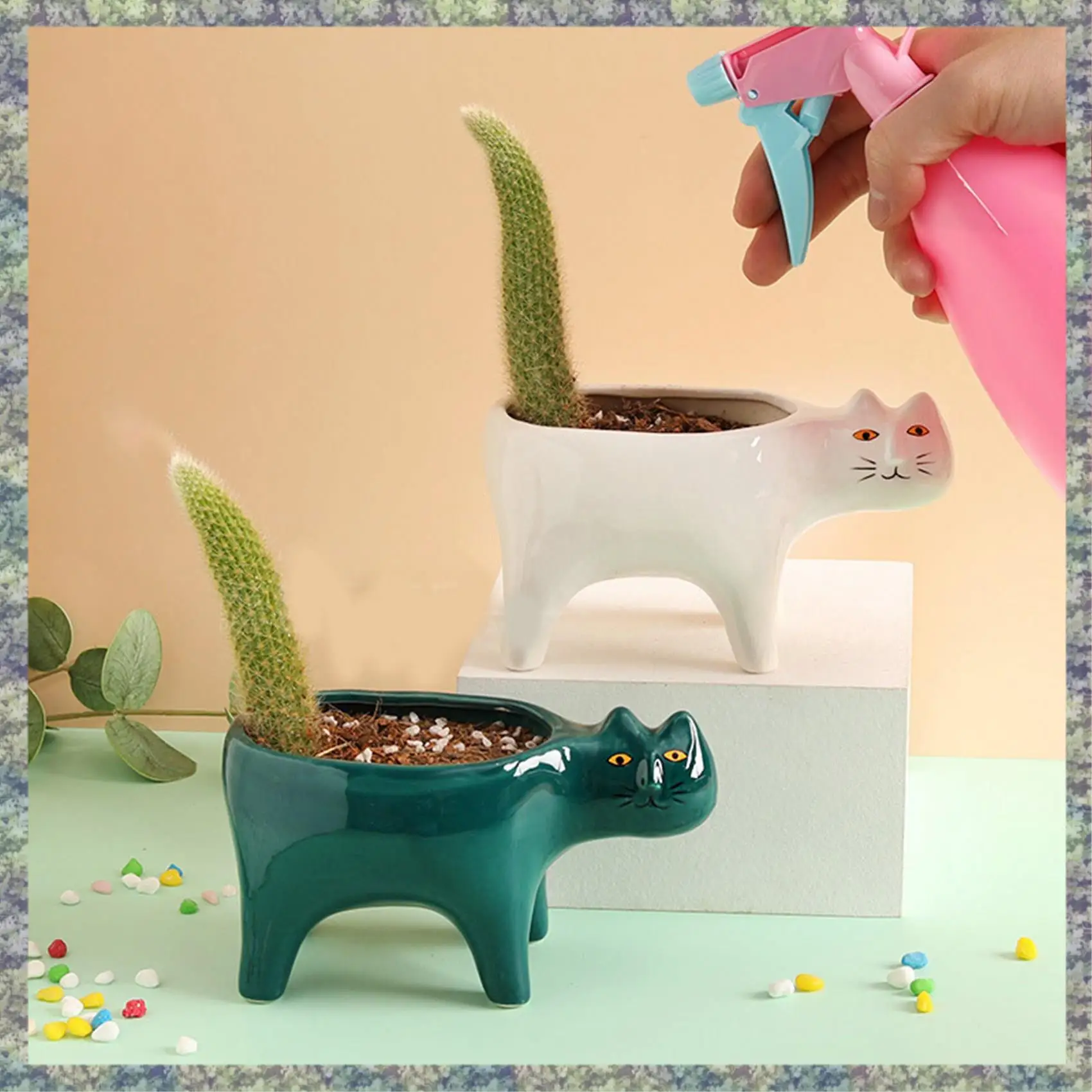 WON Cute Cat Garden Flower Pot Animal Image Cactus Plant Planter Succulent Plant Container Tabletop Decoration
WON Cute Cat Garden Flower Pot Animal Image Cactus Plant Planter Succulent Plant Container Tabletop Decoration