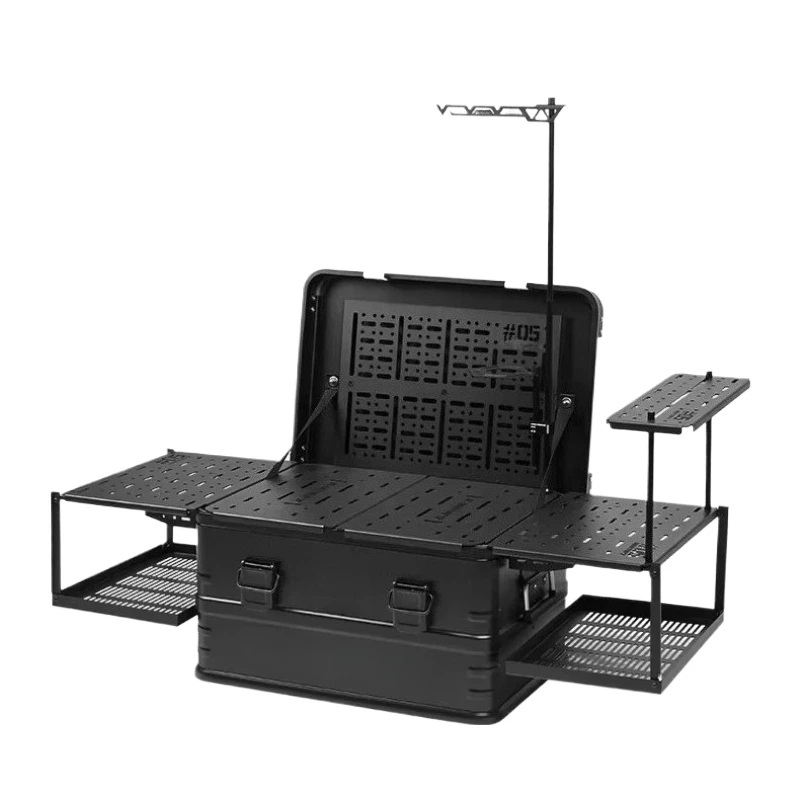 Outdoor Camping Aluminum Box Lightweight Modular Combination Components Aluminum Coffee Table Set