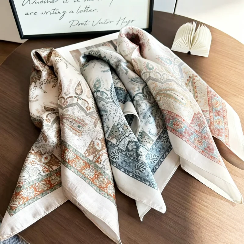Mulberry Silk Square Scarf Vintage Paisley Morandi Print Satin Neck Bandana Hair Tie Bag Ribbon Commuter Women Fashion Accessory
Mulberry Silk Square Scarf Vintage Paisley Morandi Print Satin Neck Bandana Hair Tie Bag Ribbon Commuter Women Fashion Accessory