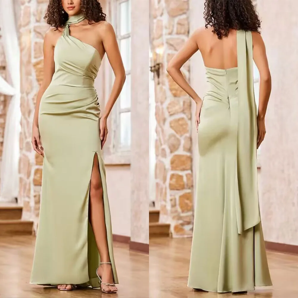 High Quality Customized Floor Length Green High Fork Sleeveless Backless Strapless Vestidos De Fiesta Para Bodas فستان Dress
High Quality Customized Floor Length Green High Fork Sleeveless Backless Strapless Vestidos De Fiesta Para Bodas فستان Dress