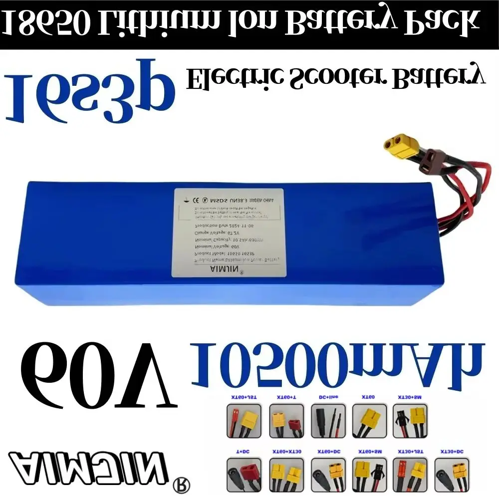 60V 10500mAh lithium 16S3P battery pack 18650 Rechargeable battery with BMS 700W 1500W high-power
60V 10500mAh lithium 16S3P battery pack 18650 Rechargeable battery with BMS 700W 1500W high-power