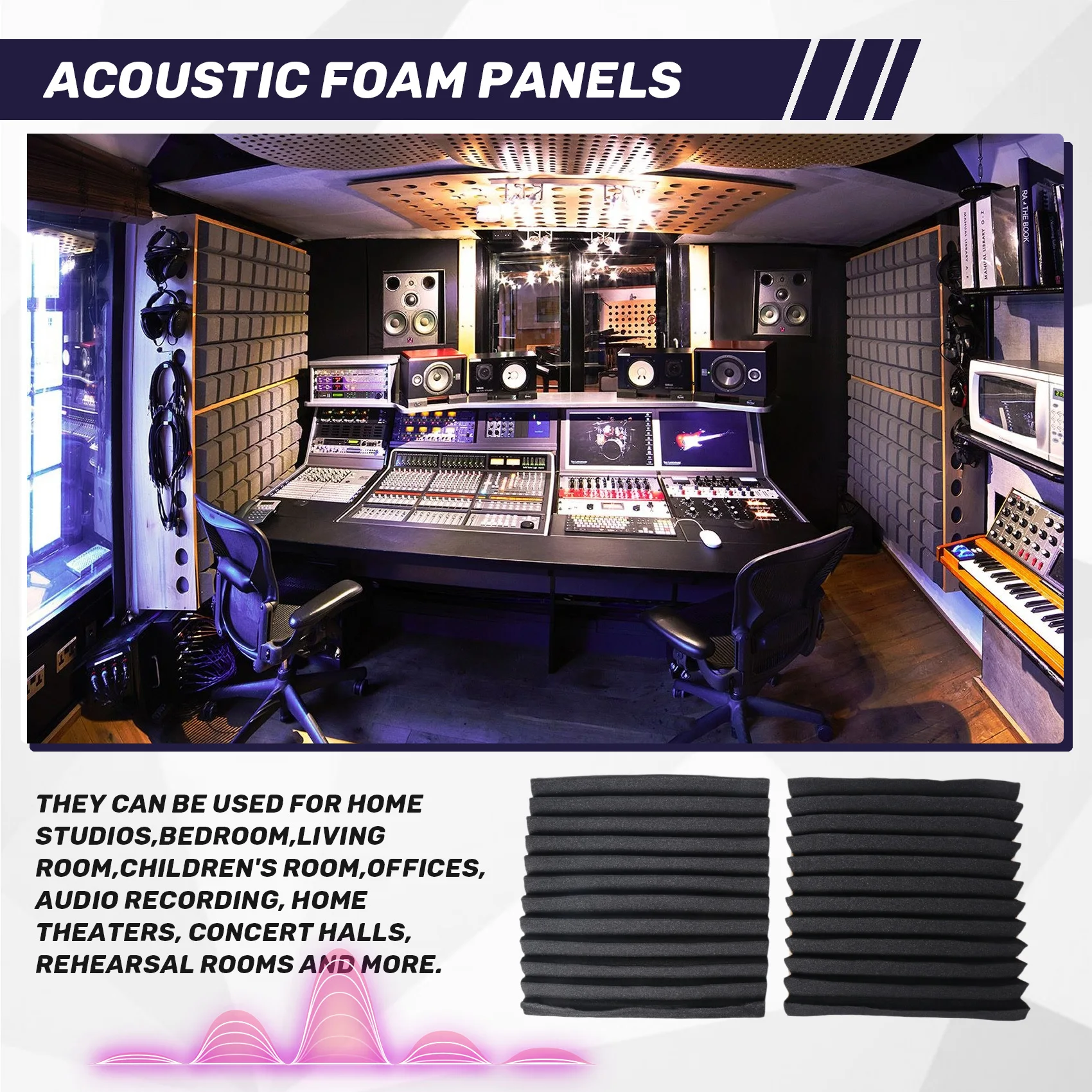 【MONDAY】12 Pieces Acoustic Foam Panel Self-Adhesive,Acoustic Foam Panel,Sound Insulation Pad,Reduce Noise,for Studio Home Office
【MONDAY】12 Pieces Acoustic Foam Panel Self-Adhesive,Acoustic Foam Panel,Sound Insulation Pad,Reduce Noise,for Studio Home Office