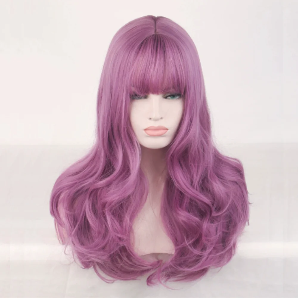 European-style purple straight bangs wig with lightweight bangs, synthetic fiber, heat-resistant, party curls
European-style purple straight bangs wig with lightweight bangs, synthetic fiber, heat-resistant, party curls