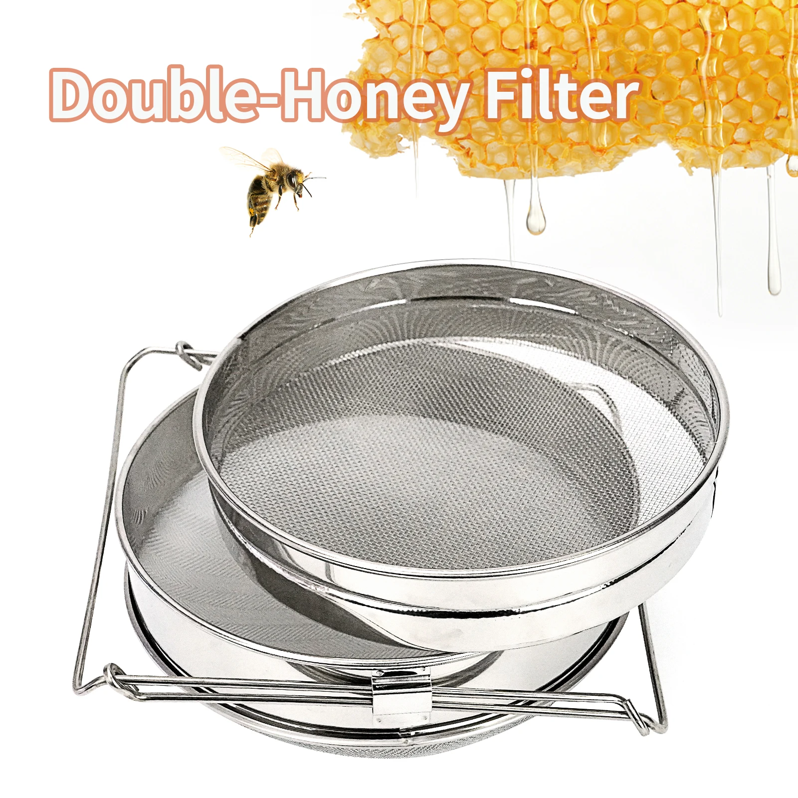 Reusable Mesh Double-Layer Honey Strainer Stainless Steel Screen Bilayer Honey Filters Beekeeping Equipment Straining Honey Tool
Reusable Mesh Double-Layer Honey Strainer Stainless Steel Screen Bilayer Honey Filters Beekeeping Equipment Straining Honey Tool