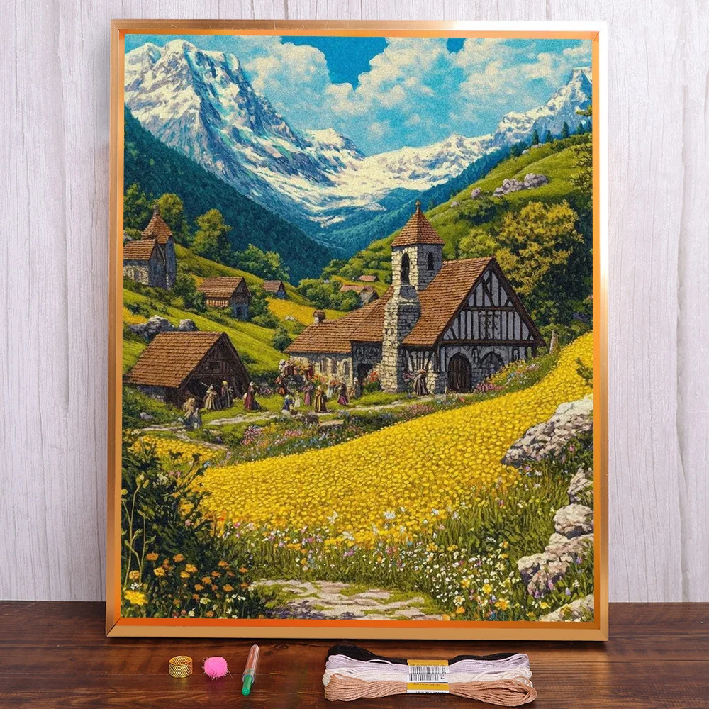 Landscape Flower Field Pre-Printed Cross Stitch Patterns Embroidery Handmade Craft Hobby Handicraft Promotions Design Jewelry
Landscape Flower Field Pre-Printed Cross Stitch Patterns Embroidery Handmade Craft Hobby Handicraft Promotions Design Jewelry