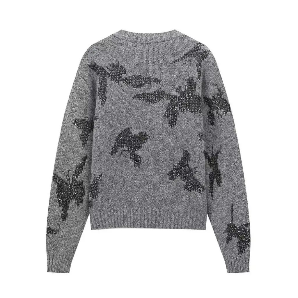 Women's Sequin Jacquard Knitted Cardigan V-neck Loose Fit Fashionable Design Autumn Winter Slim Lazy Sweater
Women's Sequin Jacquard Knitted Cardigan V-neck Loose Fit Fashionable Design Autumn Winter Slim Lazy Sweater