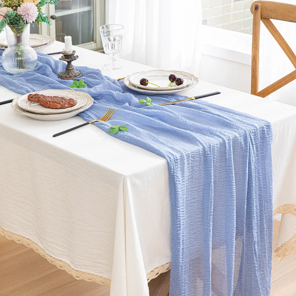 2pcs 90x300cm Cheesecloth Table Runner Boho Gauze Dining Table Decoration for Wedding Reception Bridal Shower Rustic Table Cover
2pcs 90x300cm Cheesecloth Table Runner Boho Gauze Dining Table Decoration for Wedding Reception Bridal Shower Rustic Table Cover