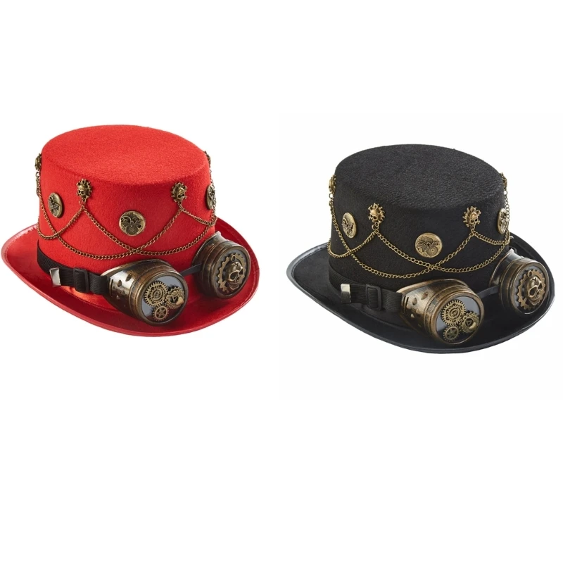 Q0KE Steampunk Hat Steampunk Time Hat Halloween Party Steampunk Top Hats For Men With Goggles Steampunk Accessories
Q0KE Steampunk Hat Steampunk Time Hat Halloween Party Steampunk Top Hats For Men With Goggles Steampunk Accessories