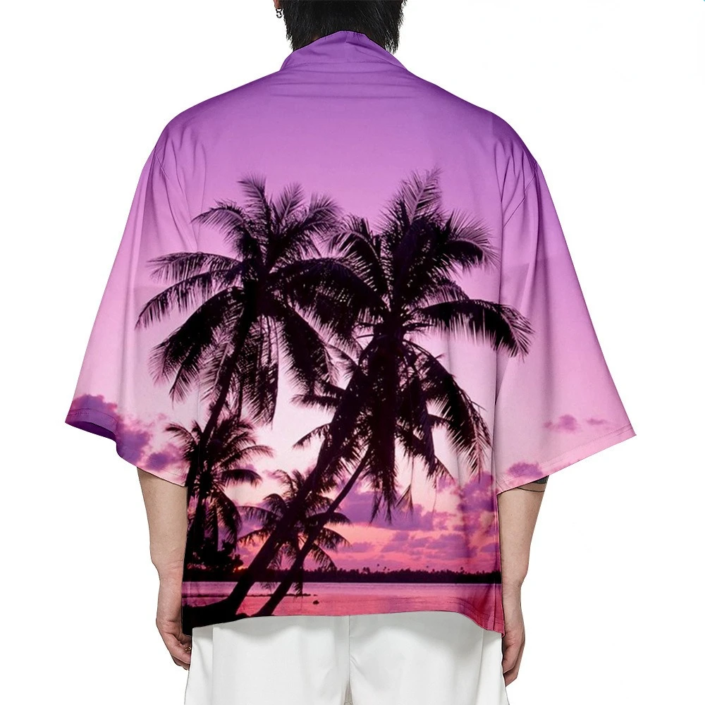 Summer Coconut Tree Print Kimono Unisex Hawaiian Shirt Fashion Yukata Beach Landscape Tops Bathrobe Loose Personality Clothes
Summer Coconut Tree Print Kimono Unisex Hawaiian Shirt Fashion Yukata Beach Landscape Tops Bathrobe Loose Personality Clothes