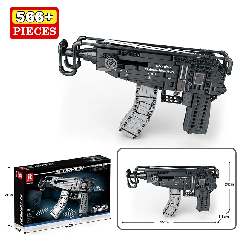 566PCS Scorpion Submachine Gun Building Blocks Model Assembly Kit Bricks Military Style Toy Gift for Kids Teens
566PCS Scorpion Submachine Gun Building Blocks Model Assembly Kit Bricks Military Style Toy Gift for Kids Teens