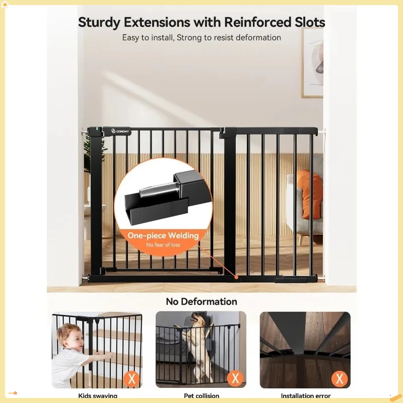Auto Close Wide Dog Gate 30" Tall for Stairs Doorways, Fits 29.5"-46" Openings, House Pet Safety Barrier
Auto Close Wide Dog Gate 30" Tall for Stairs Doorways, Fits 29.5"-46" Openings, House Pet Safety Barrier