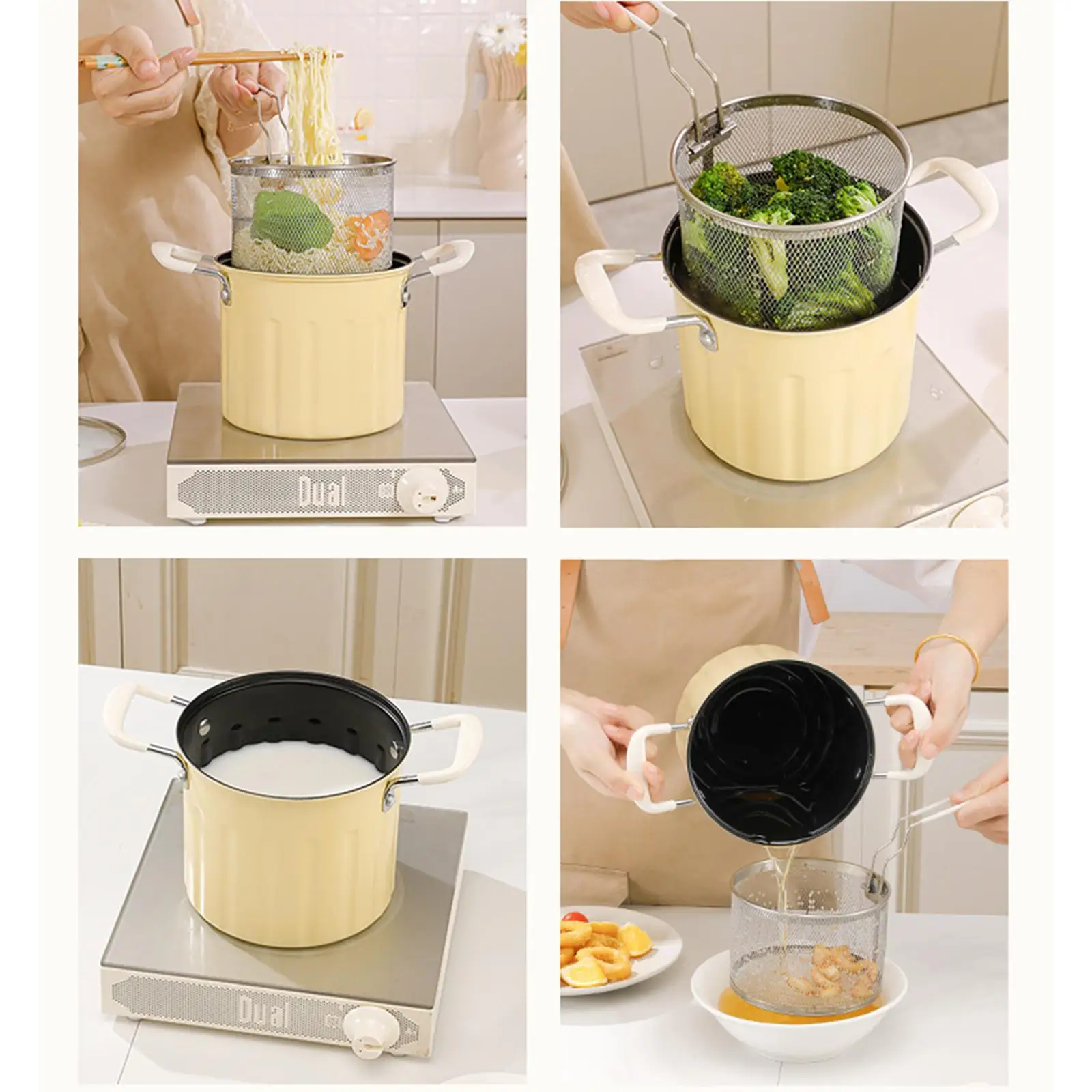 Deep Fryer Pot Kitchen Frying Pan Detachable Japanese Frying Pot for Restaurant Fries French Fries Chicken
Deep Fryer Pot Kitchen Frying Pan Detachable Japanese Frying Pot for Restaurant Fries French Fries Chicken