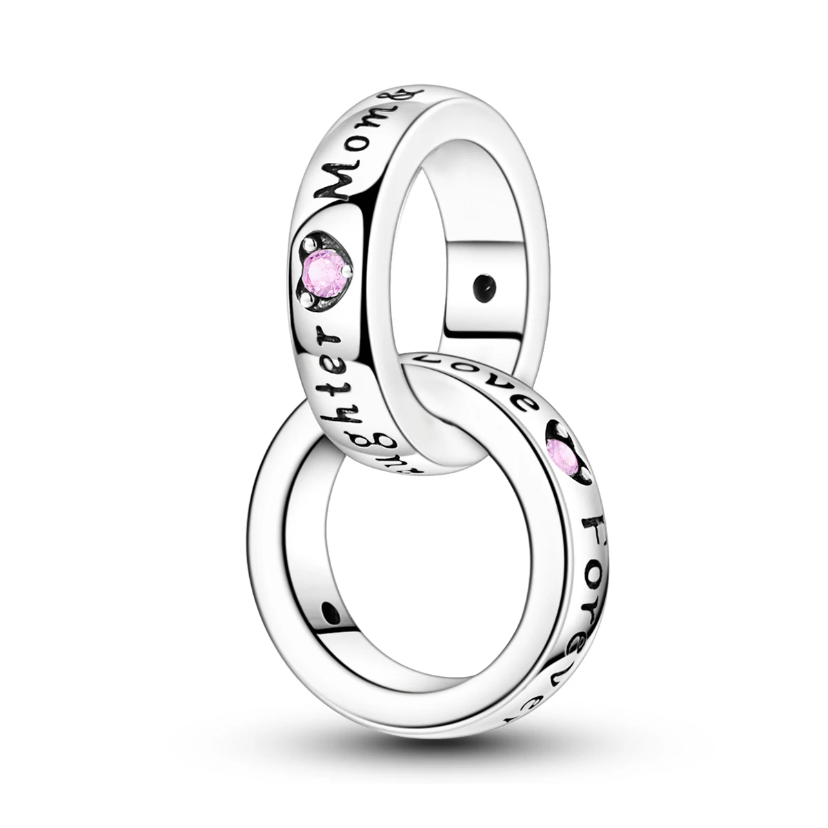 925 Sterling Silver Mother Daughter Interlocking Ring Charm Pink CZ Dangle Bead Fit Bracelets Mother's Day Love Jewelry Gift
925 Sterling Silver Mother Daughter Interlocking Ring Charm Pink CZ Dangle Bead Fit Bracelets Mother's Day Love Jewelry Gift