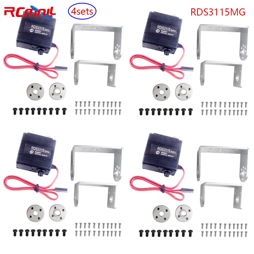 RCmall 4PCS RDS3115MG Servo 17KG Large Torque 270 / 180 Degree Digital Servo Motor for RC Robot Smart Car Boat
RCmall 4PCS RDS3115MG Servo 17KG Large Torque 270 / 180 Degree Digital Servo Motor for RC Robot Smart Car Boat