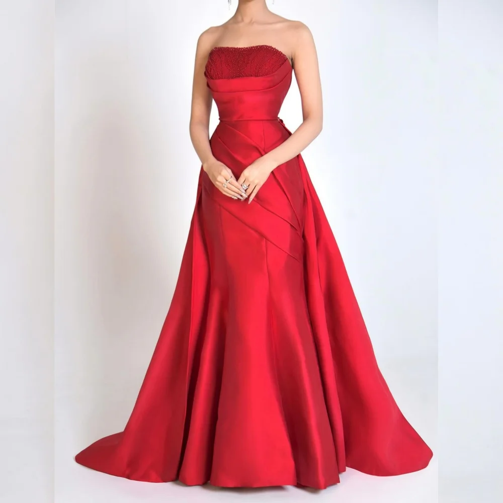 Customized Charmeuse Beading Strapless Mermaid Long Dresses Bespoke Occasion Engagement Woman Elegant Party Wedding Glitter
Customized Charmeuse Beading Strapless Mermaid Long Dresses Bespoke Occasion Engagement Woman Elegant Party Wedding Glitter