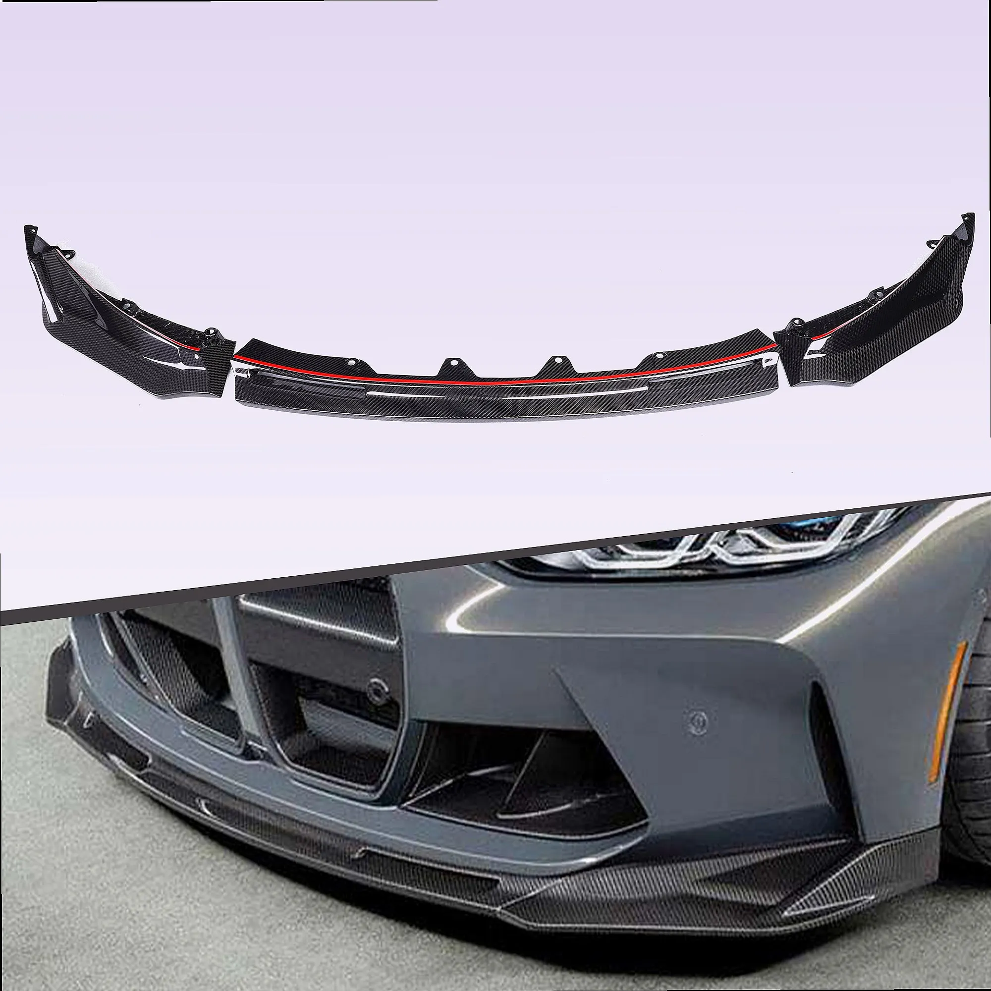 Front Bumper V Style Lip Spoiler for G80 G82 G83 M3 M4 2021+
Front Bumper V Style Lip Spoiler for G80 G82 G83 M3 M4 2021+