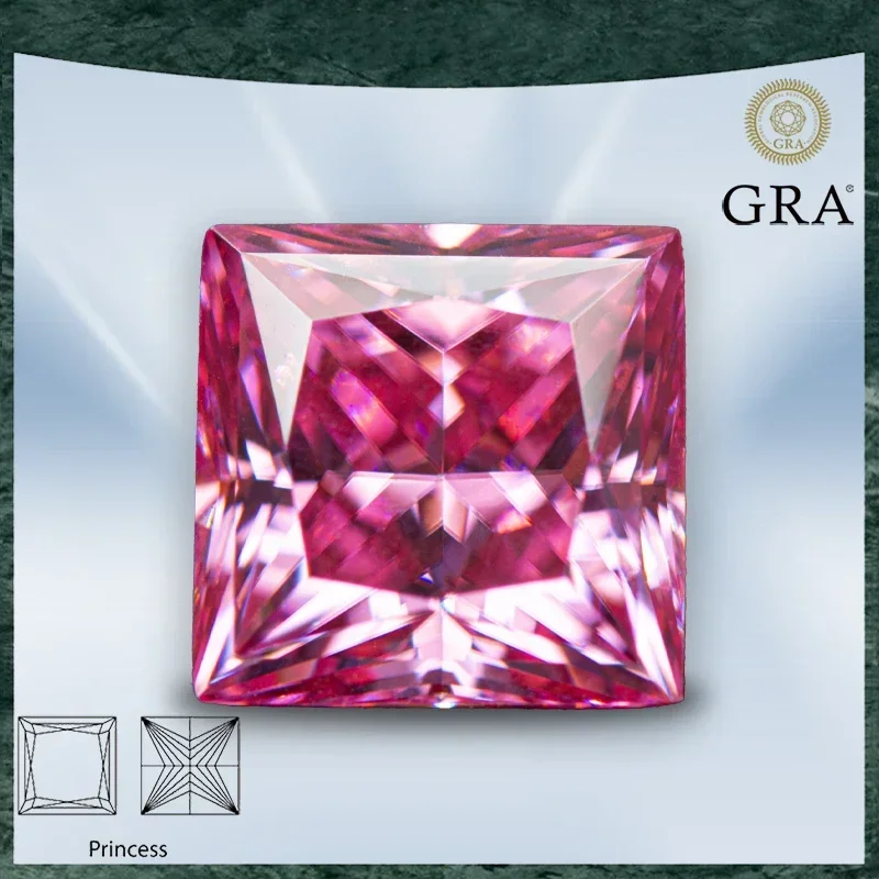 Moissanite Stone Pink Color Princess Cut VVS1 with GRA Certificate for Gemstone Charms Beads Top Jewelry Making Materials
Moissanite Stone Pink Color Princess Cut VVS1 with GRA Certificate for Gemstone Charms Beads Top Jewelry Making Materials