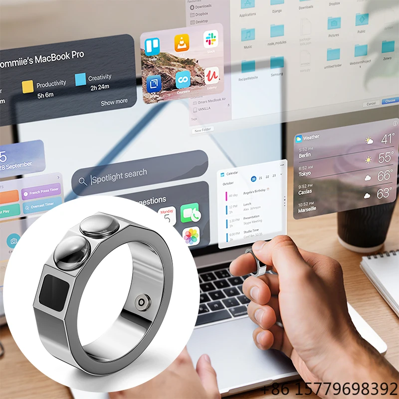 Ring Mouse Finger Ring Wireless Control Ultra-Slim, Portable for Laptop Tablet Smartphone Precision Tracking
Ring Mouse Finger Ring Wireless Control Ultra-Slim, Portable for Laptop Tablet Smartphone Precision Tracking