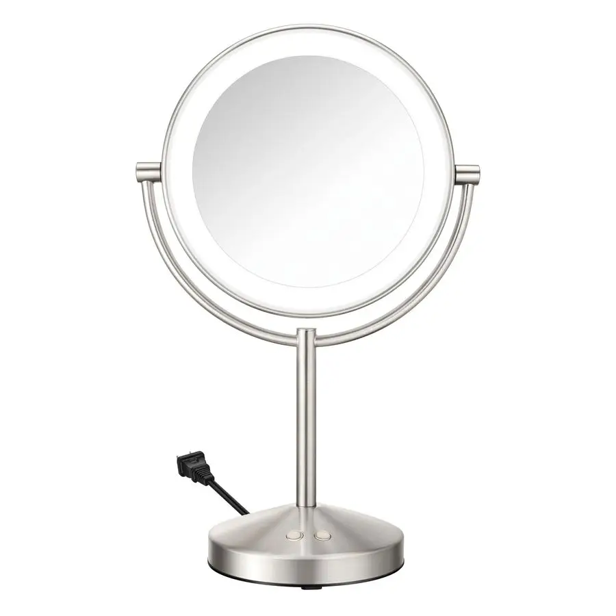 Lighted Makeup Mirror, DoubleSided LED Vanity Mirror with 1X 10X Magnification, 3 Light Settings, 3 Modes, 360 Rotation, Satin
Lighted Makeup Mirror, DoubleSided LED Vanity Mirror with 1X 10X Magnification, 3 Light Settings, 3 Modes, 360 Rotation, Satin