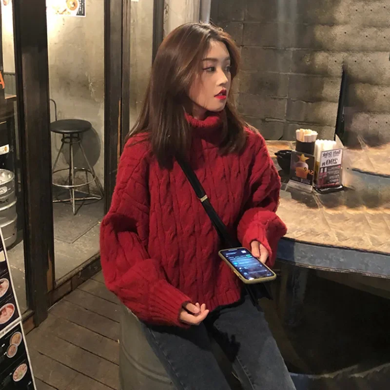 Winter New Vintage Solid Color Women Pullovers Casual Loose Fashion Pullovers Woman Red Off White Coffee Simple Sweaters P83
Winter New Vintage Solid Color Women Pullovers Casual Loose Fashion Pullovers Woman Red Off White Coffee Simple Sweaters P83