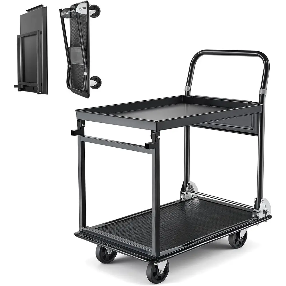 Industrial-Grade 2-Tier Folding Platform Hand Truck, 700 lbs Capacity Cart for Utility, Warehouse, and Workshop Use
Industrial-Grade 2-Tier Folding Platform Hand Truck, 700 lbs Capacity Cart for Utility, Warehouse, and Workshop Use