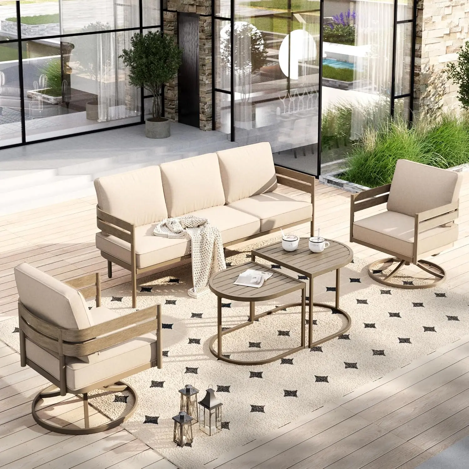 !@Dwoo Luxury Outdoor UV Resistant 5 Pieces Patio Furniture Set Modern Garden Patio Leisure Sofa Set
!@Dwoo Luxury Outdoor UV Resistant 5 Pieces Patio Furniture Set Modern Garden Patio Leisure Sofa Set