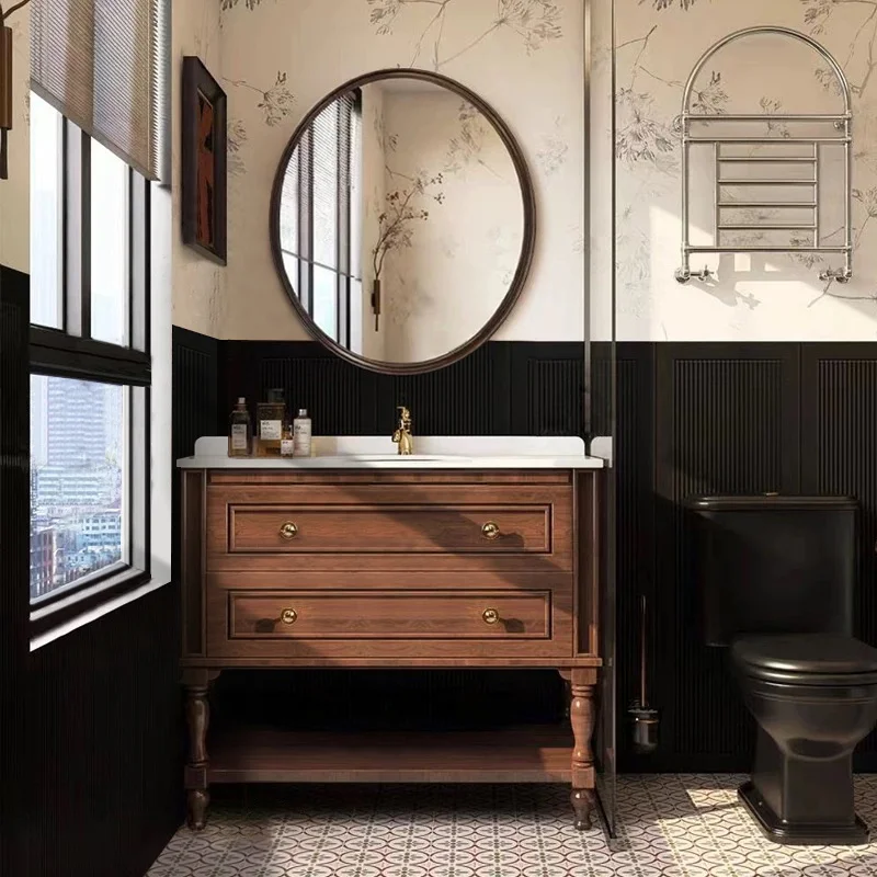 American vintage bathroom cabinet combination oak floor-to-ceiling bathroom cabinet toilet washbasin sink surface pool washbasin
American vintage bathroom cabinet combination oak floor-to-ceiling bathroom cabinet toilet washbasin sink surface pool washbasin