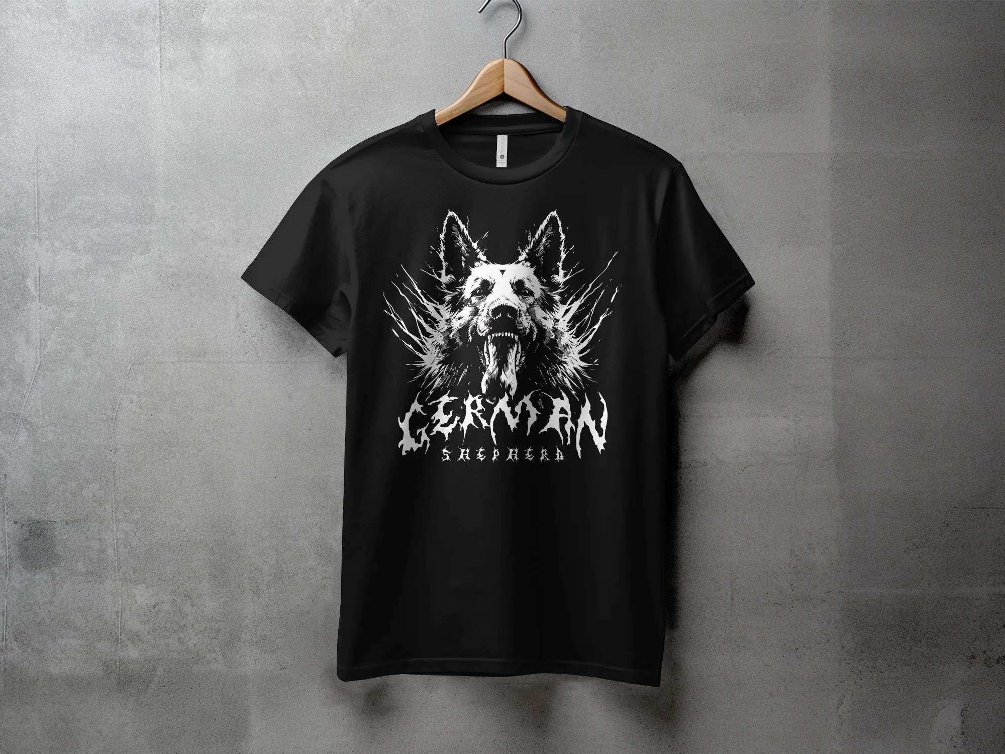 German Shepherd T Shirt with Death Metal Design Bold Rock Out Your Pup Ideal for Metalhead Dog Owners
German Shepherd T Shirt with Death Metal Design Bold Rock Out Your Pup Ideal for Metalhead Dog Owners