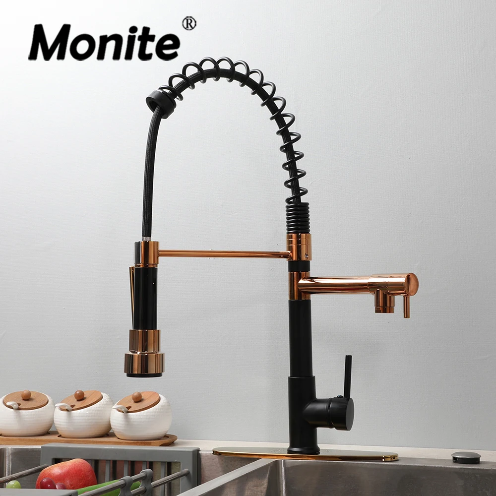 MONITE 360 Rotation Kitchen Sink Faucet Dual Spout Pull Down Brass Faucets Hot Cold Water Mixer Tap Multi Color Selection
MONITE 360 Rotation Kitchen Sink Faucet Dual Spout Pull Down Brass Faucets Hot Cold Water Mixer Tap Multi Color Selection