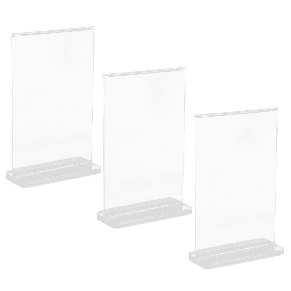 3Pcs A6 Double Sided Acrylic Display Stand T-Shape Clear Table Sign Holder for Qr Code Menu Price Ad Brochure Trade Show Event
3Pcs A6 Double Sided Acrylic Display Stand T-Shape Clear Table Sign Holder for Qr Code Menu Price Ad Brochure Trade Show Event