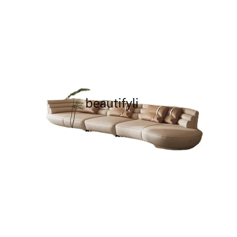 S Italian Leather Sofa Light Luxury Modern Leather Sofa Living Room Minimalist Curved Corner Sofa living room furniture
S Italian Leather Sofa Light Luxury Modern Leather Sofa Living Room Minimalist Curved Corner Sofa living room furniture
