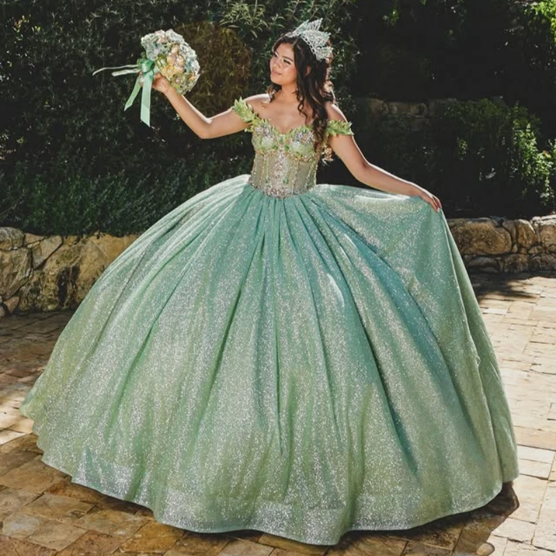 Customized Shiny Mint Green Quinceanera Dresses Off the Shoulder sequin applique Long tail Big Bow Vestido 15 Quinceanera
Customized Shiny Mint Green Quinceanera Dresses Off the Shoulder sequin applique Long tail Big Bow Vestido 15 Quinceanera