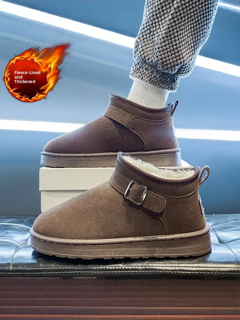 Men's Winter Thickened Fleece Lined Snow Boots Waterproof Fur Integrated Anti-slip Short Tube Casual Style Low Heel round Toe
Men's Winter Thickened Fleece Lined Snow Boots Waterproof Fur Integrated Anti-slip Short Tube Casual Style Low Heel round Toe