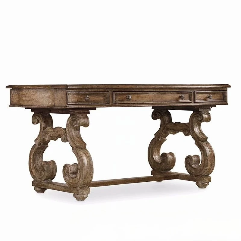 European retro carved office computer desk home student writing desk study table
European retro carved office computer desk home student writing desk study table