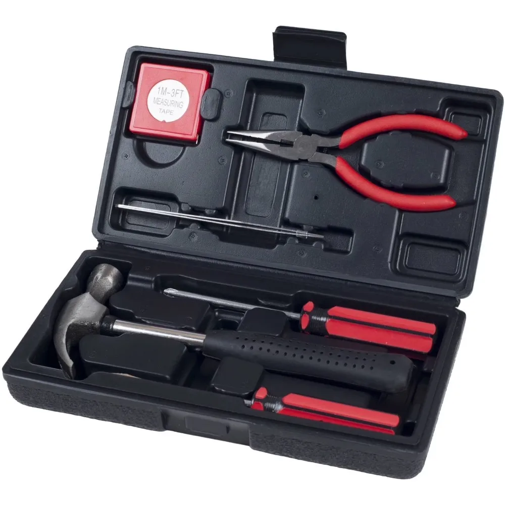 6-Piece Household Tool Kit with Hammer Pliers Screwdrivers for Home Repair and DIY Projects All-Purpose Hand Tool Set for Men Women Gifts Heavy Duty Red Case Included for Easy Storage and Carrying Essential Tools for
6-Piece Household Tool Kit with Hammer Pliers Screwdrivers for Home Repair and DIY Projects All-Purpose Hand Tool Set for Men Women Gifts Heavy Duty Red Case Included for Easy Storage and Carrying Essential Tools for
