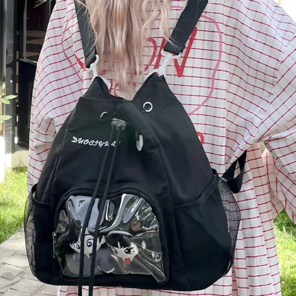 Knapsack Transparent Nylon Drawstring Backpack Sweet Badge Display Casual Ita Backpack Harajuku Lightweight Y2k Schoolbag Travel
Knapsack Transparent Nylon Drawstring Backpack Sweet Badge Display Casual Ita Backpack Harajuku Lightweight Y2k Schoolbag Travel